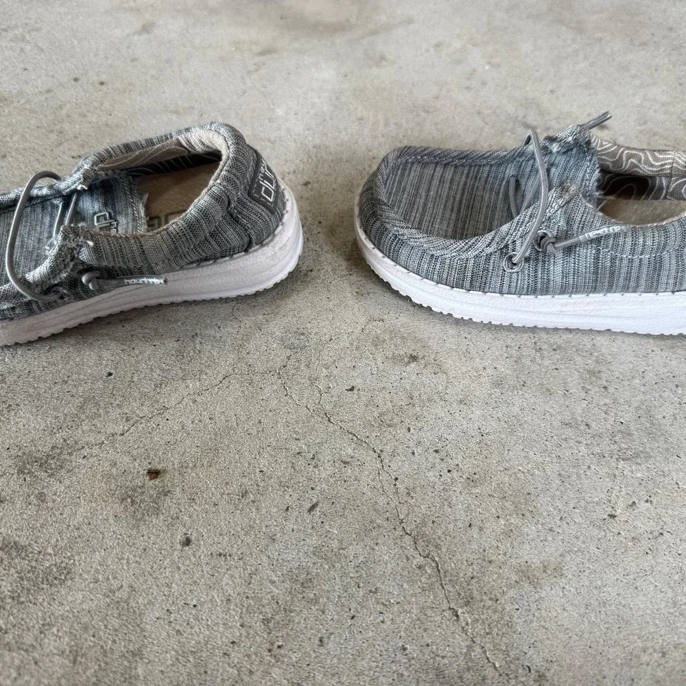 Hey Dude Wally Toddler Shoes Gray Knit Slip On Sneakers Size k7 Toddler